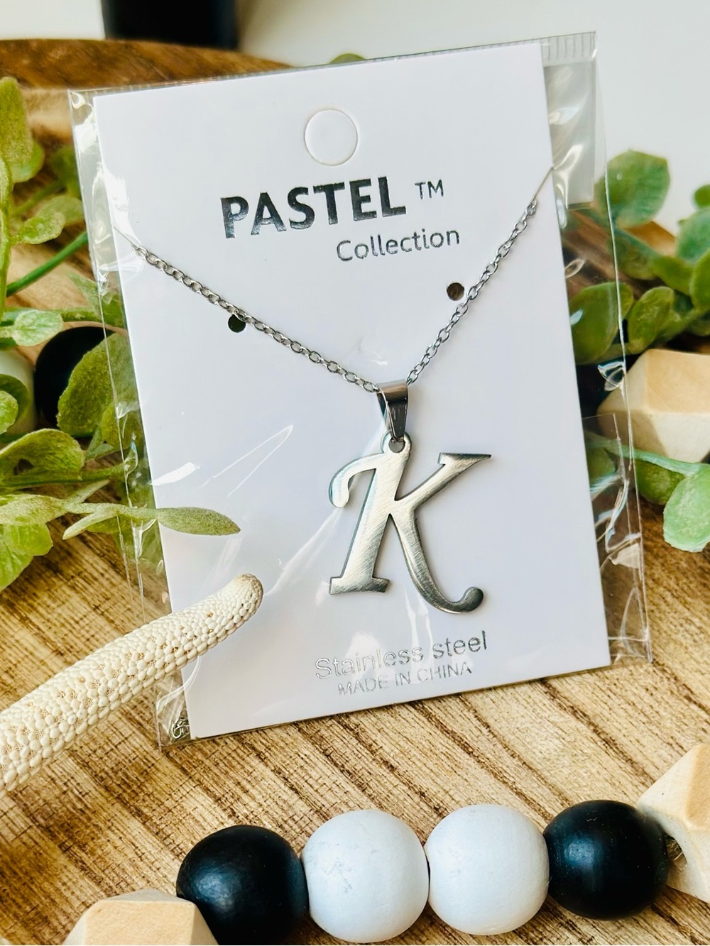 NWT Pastel Collection Silver Initial K Necklace - Stainless Steel